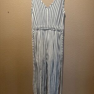 Striped Blue and White Kids One Piece